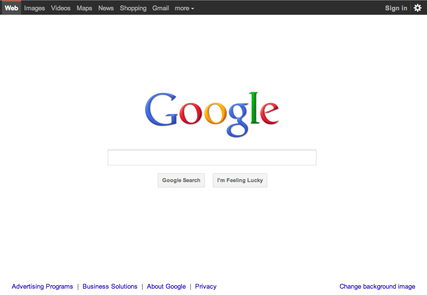 Google homepage redesign (2011)